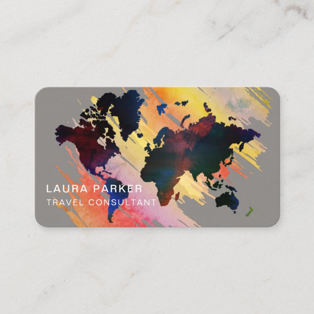 Tarjeta De Visita Reservación del turismo del mapa del mundo de la (Anverso)