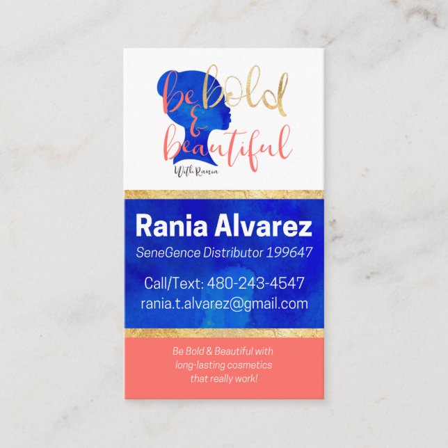 Tarjeta De Visita Reservado para Rania (Anverso)