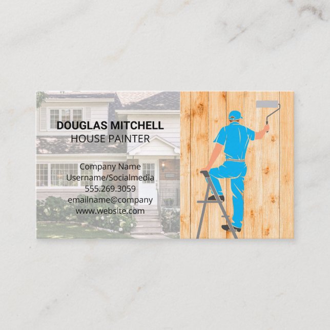 Tarjeta De Visita Residencia | Painter on Ladder (Anverso)