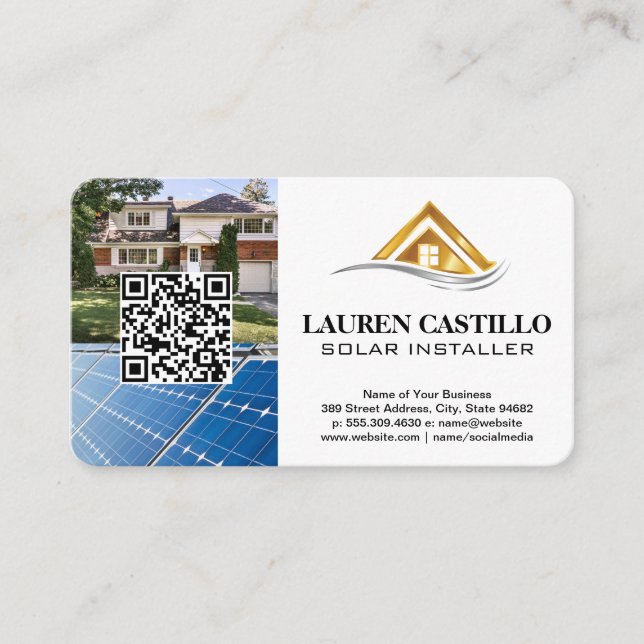 Tarjeta De Visita Residencial | Tecnología solar | Energía (Anverso)
