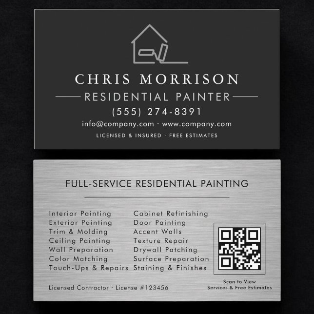 Tarjeta De Visita Residential Painting QR Code Professional (Subido por el creador)