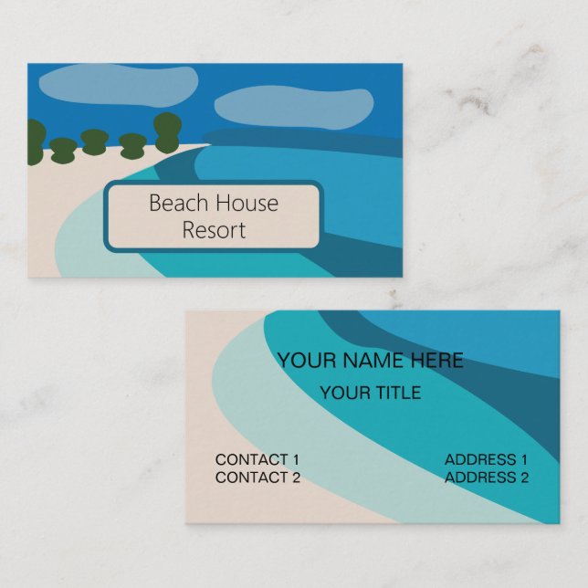 Tarjeta De Visita Resort Casa de Playa (Anverso / Reverso)