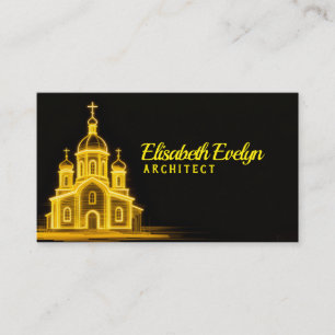 Tarjeta De Visita Resplandor dorado de fe: La Iglesia Iluminada