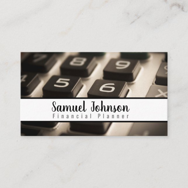 Tarjeta De Visita Responsable de Planificación Financiera Gestión de (Anverso)