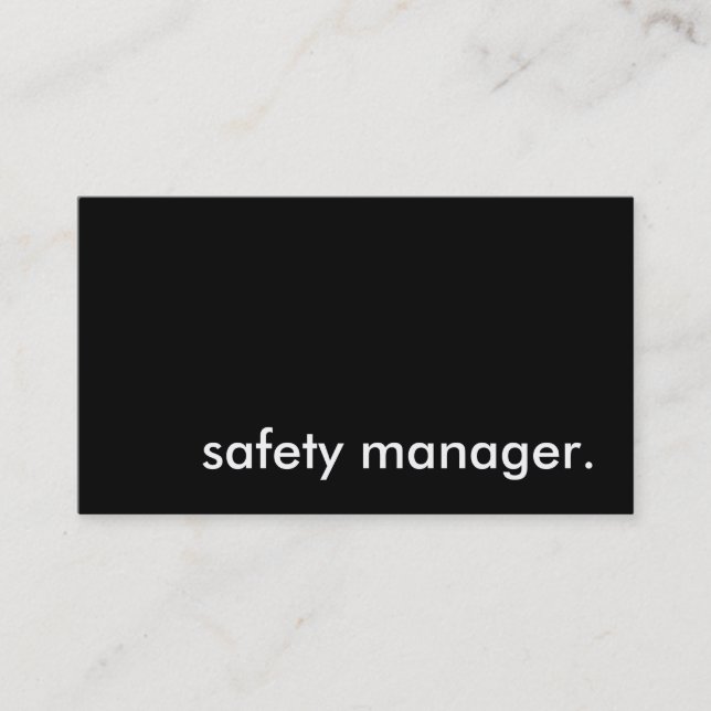 Tarjeta De Visita responsable de seguridad. (Anverso)