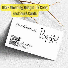 Tarjeta De Visita Respuesta Solicitada RSVP Presupuesto Boda Código 