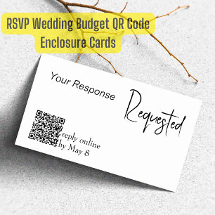 Tarjeta De Visita Respuesta Solicitada RSVP Presupuesto Boda Código 