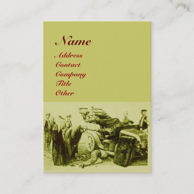 Tarjeta De Visita RESTAURACIÓN AUTOMÁTICA, AUTOMOTIVO, garaje de rep (Anverso)