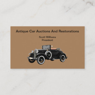 Tarjeta De Visita Restauración De Autos Antiguos Y Subastas