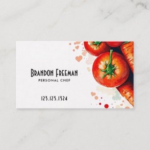 Tarjeta De Visita Restauración moderna de tomates rojos y arrozales
