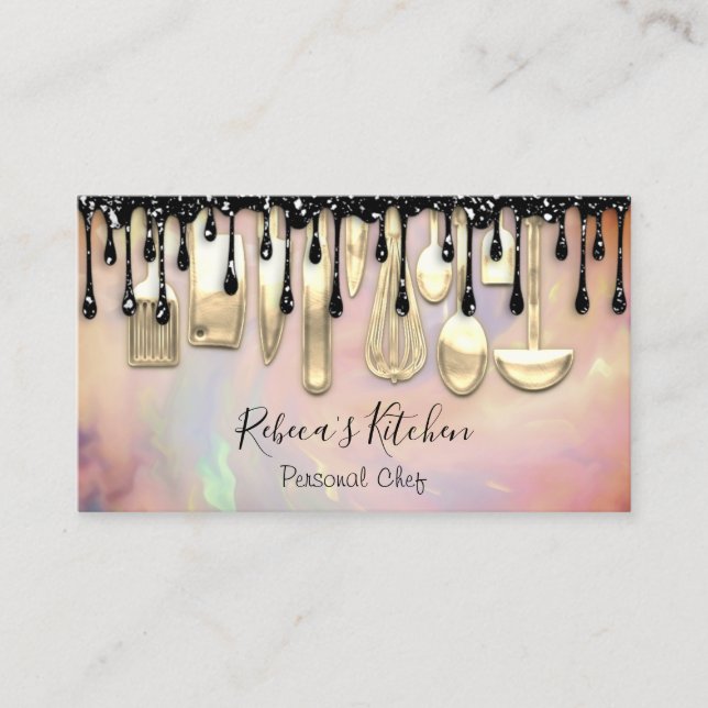 Tarjeta De Visita Restauración Personal Chef Restaurant Drin Cocina (Anverso)