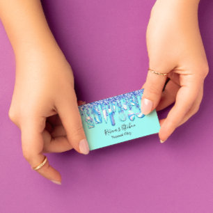 Tarjeta De Visita Restauración Personal Chef Restaurant Drips Purpu