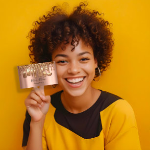 Tarjeta De Visita Restauración Personal Chef Restaurante Drip Rosa G