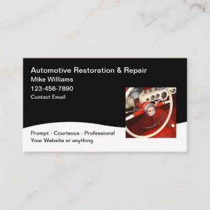Tarjeta De Visita Restauración y Ventas Automotrices