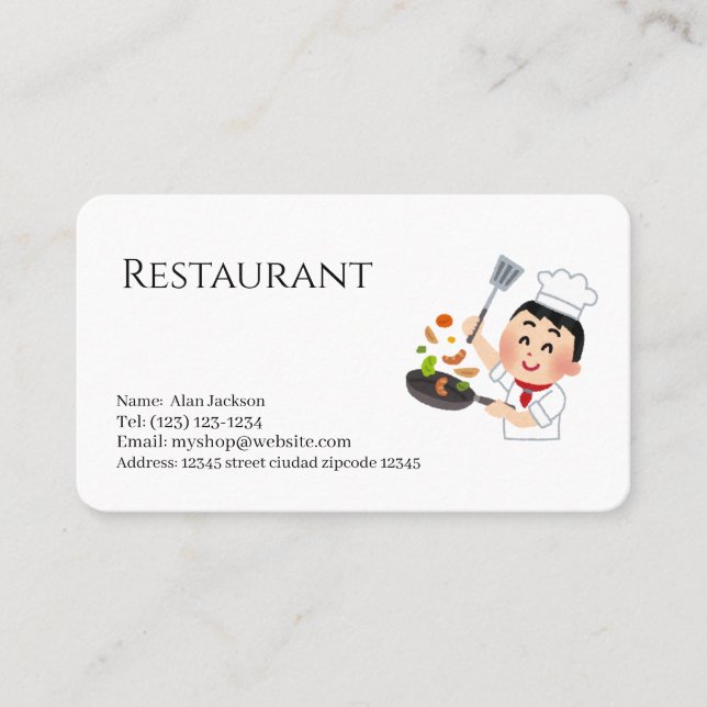 Tarjeta De Visita restaurante (Anverso)