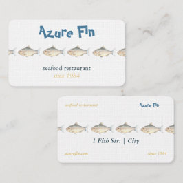 Tarjeta De Visita Restaurante acuático minimalista Fish Seafood