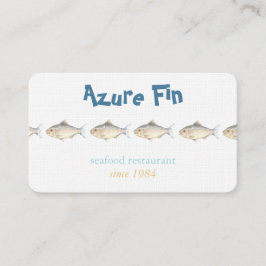 Tarjeta De Visita Restaurante acuático minimalista Fish Seafood
