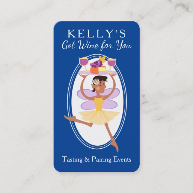 Tarjeta De Visita Restaurante afroamericano de degustación de vinos (Anverso)
