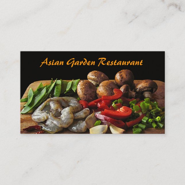 Tarjeta De Visita Restaurante asiático (Anverso)