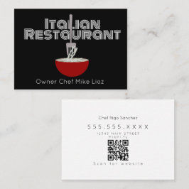 Tarjeta De Visita Restaurante audaz camión de comida italiana