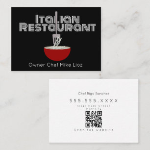 Tarjeta De Visita Restaurante audaz camión de comida italiana