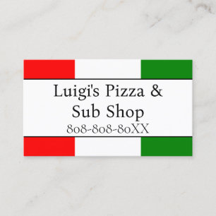 Tarjeta De Visita Restaurante Bandera Italiana