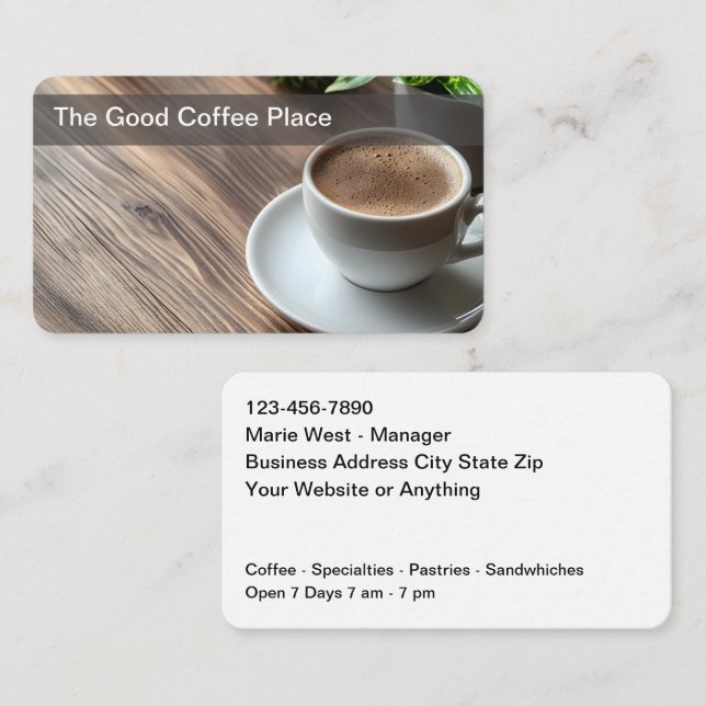 Tarjeta De Visita Restaurante Café de Java (Anverso / Reverso)