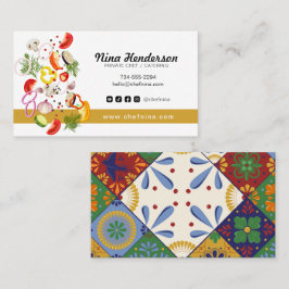 Tarjeta De Visita Restaurante Chef Chopped Veggies