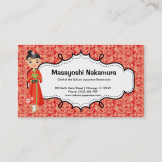 Tarjeta De Visita Restaurante Chef japonés