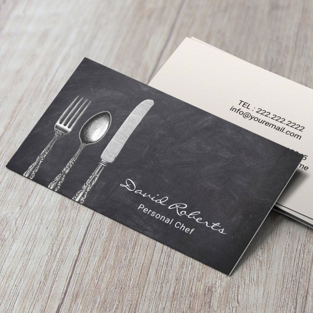 Tarjeta De Visita Restaurante Chef Personal Chalkboard (Subido por el creador)