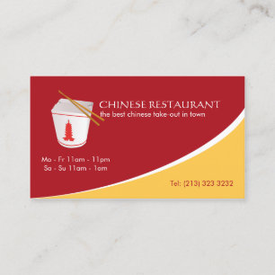 Tarjeta De Visita Restaurante chino llevado