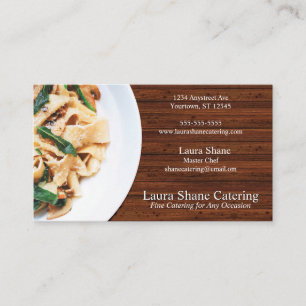 Tarjeta De Visita Restaurante de catering para cena de pasta Bistro