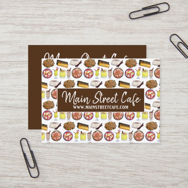 Tarjeta De Visita Restaurante de cocina puertorriqueña Cocina Catere (Anverso/Reverso In Situ)