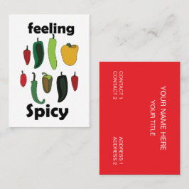 Tarjeta De Visita Restaurante de Comida Picante Sentimiento Pimienta