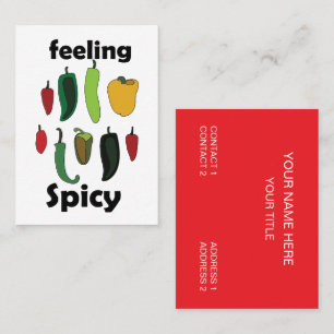 Tarjeta De Visita Restaurante de Comida Picante Sentimiento Pimienta