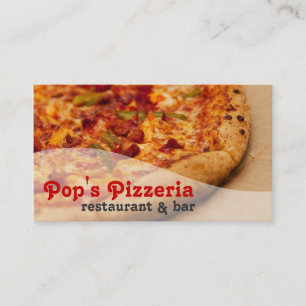 Tarjeta De Visita Restaurante de comida Pizzería Comedor Servicio de