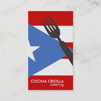 Tarjeta De Visita Restaurante de la Bandera de Puerto Rico o Caterin