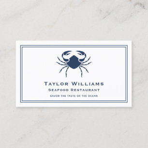 Tarjeta De Visita Restaurante de mariscos Chef Caterer Catering Cool