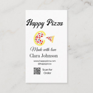 Tarjeta De Visita restaurante de pizza cafetería pizzería escanear c