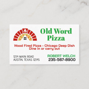 Tarjeta De Visita Restaurante de Pizza Italiana