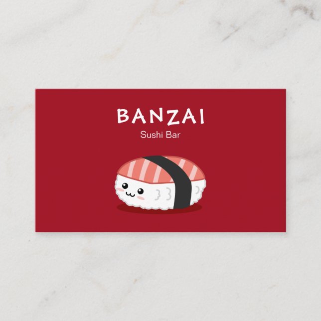 Tarjeta De Visita Restaurante de Sushi (Anverso)