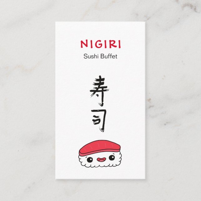 Tarjeta De Visita Restaurante de Sushi (Anverso)