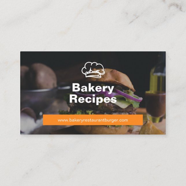 Tarjeta De Visita Restaurante fotográfico de hamburguesas minimalist (Reverso)