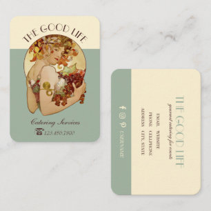 Tarjeta De Visita Restaurante gastronómico Art Nouveau CC0586 Mucha