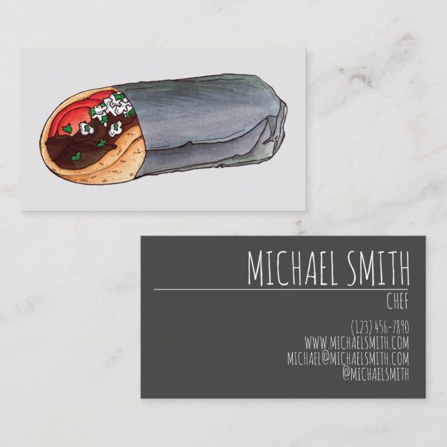 Tarjeta De Visita Restaurante Gyro de comida mediterránea griego (Anverso / Reverso)