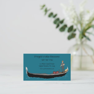Tarjeta De Visita Restaurante italiano Gondolier y Gondola