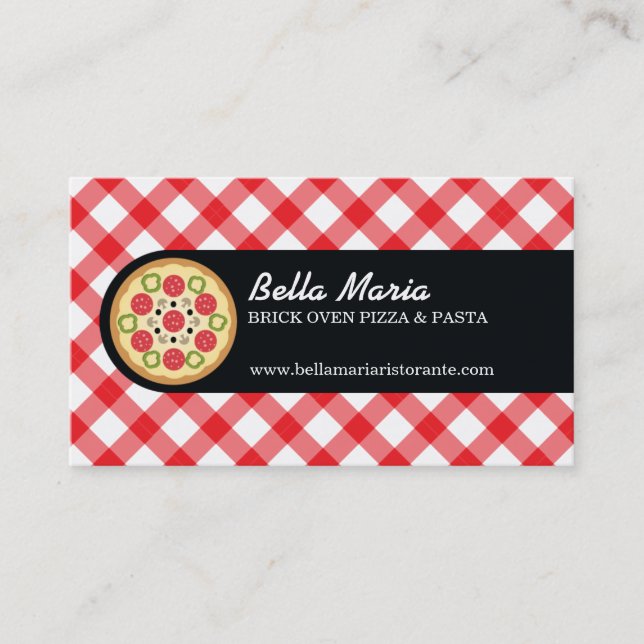 Tarjeta De Visita Restaurante italiano Pizza (Anverso)