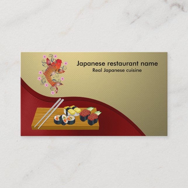 Tarjeta De Visita Restaurante japonés (Anverso)