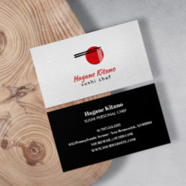 Tarjeta De Visita Restaurante japonés moderno Ramen Sushi chef