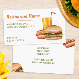Tarjeta De Visita Restaurante moderno de comida rápida Hamburgueserí